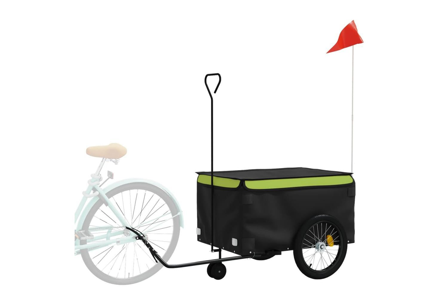 Vidaxl Bike Trailer Black And Green 45 Kg Iron-3