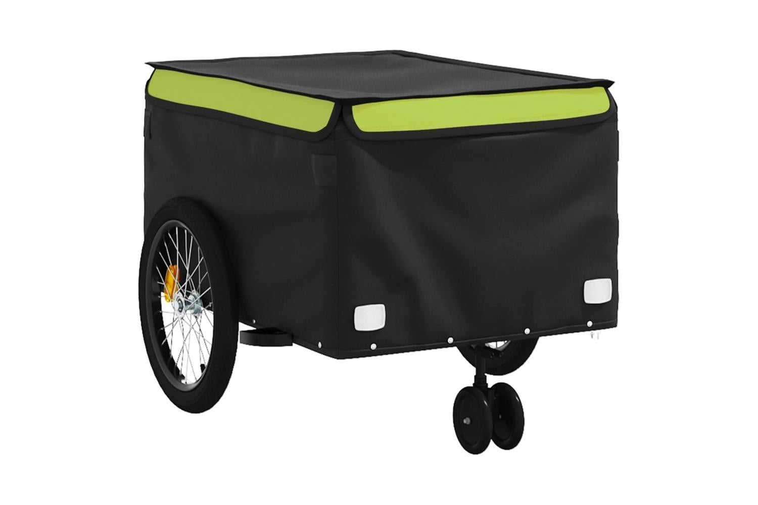 Vidaxl Bike Trailer Black And Green 45 Kg Iron-4
