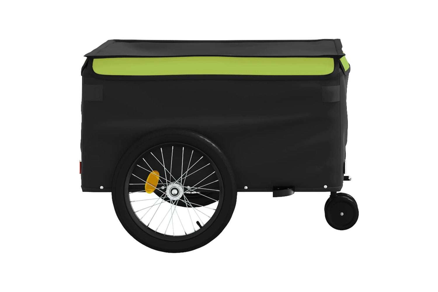 Vidaxl Bike Trailer Black And Green 45 Kg Iron-7