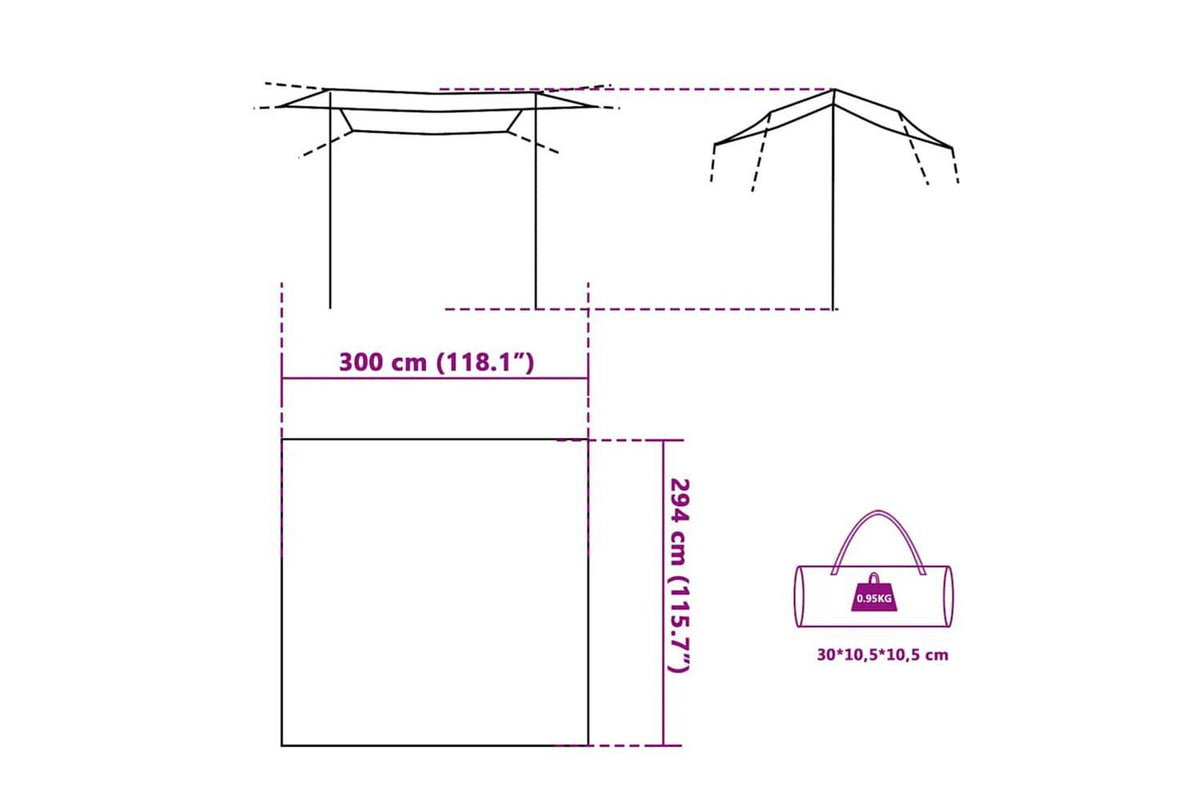 Vidaxl Camping Tarp Blue 300x294 Cm Waterproof-9