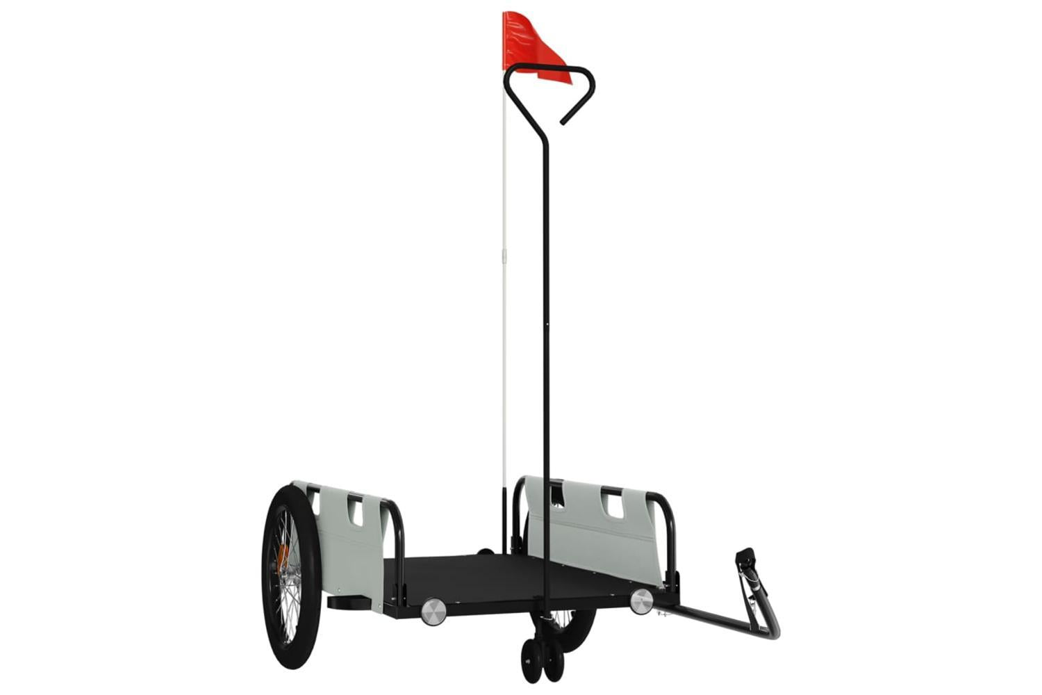 Vidaxl Bike Trailer Grey And Black Oxford Fabric And Iron-2