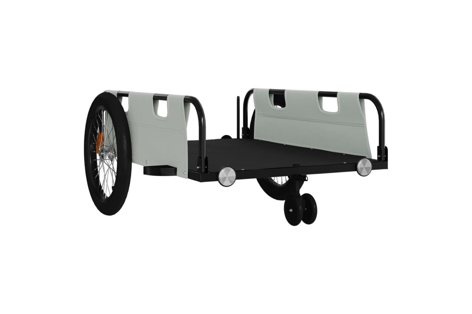 Vidaxl Bike Trailer Grey And Black Oxford Fabric And Iron-4