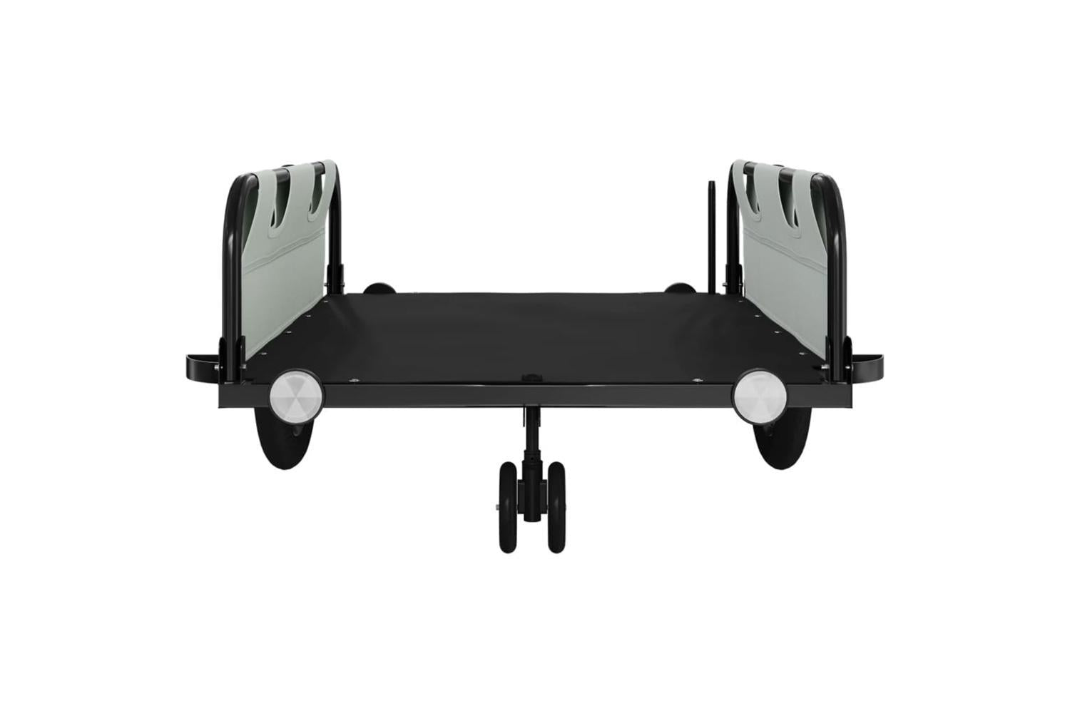 Vidaxl Bike Trailer Grey And Black Oxford Fabric And Iron-5
