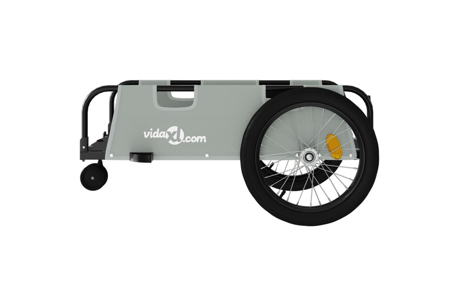 Vidaxl Bike Trailer Grey And Black Oxford Fabric And Iron-6