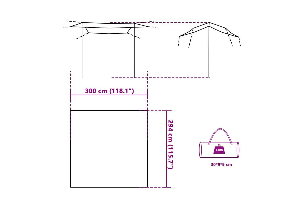 Vidaxl Camping Tarp Green 300x294 Cm Waterproof-9
