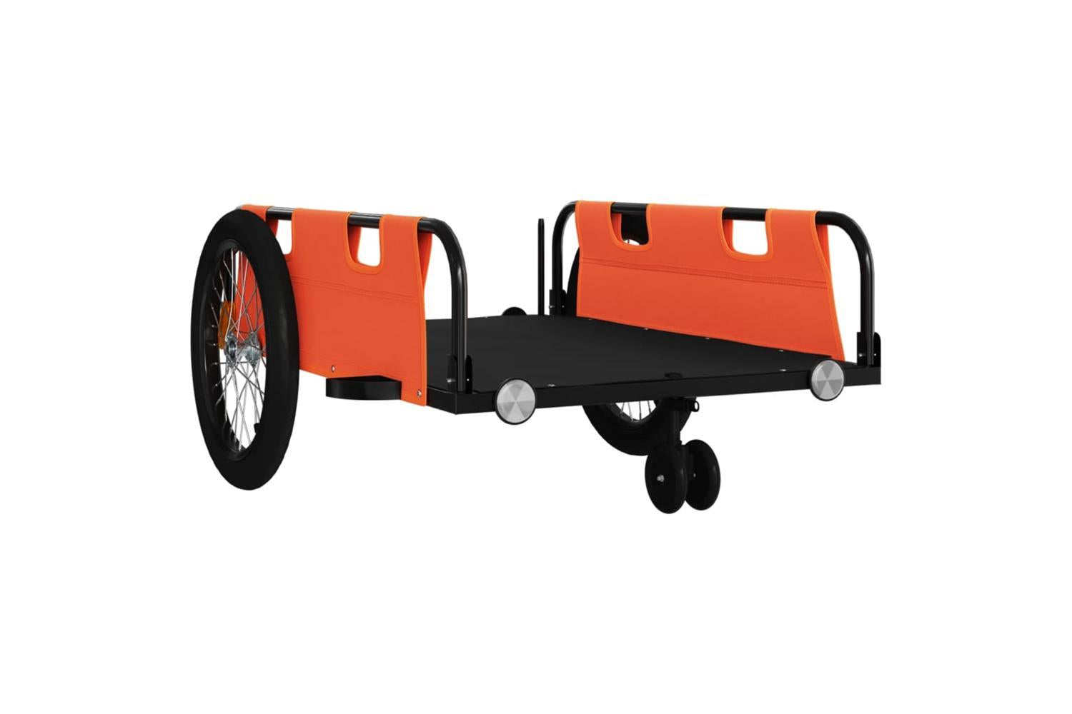 Vidaxl Bike Trailer Orange And Black Oxford Fabric And Iron-4