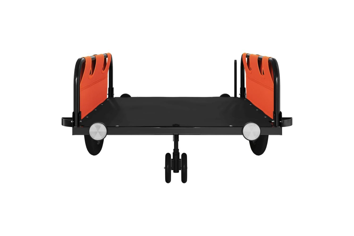 Vidaxl Bike Trailer Orange And Black Oxford Fabric And Iron-5
