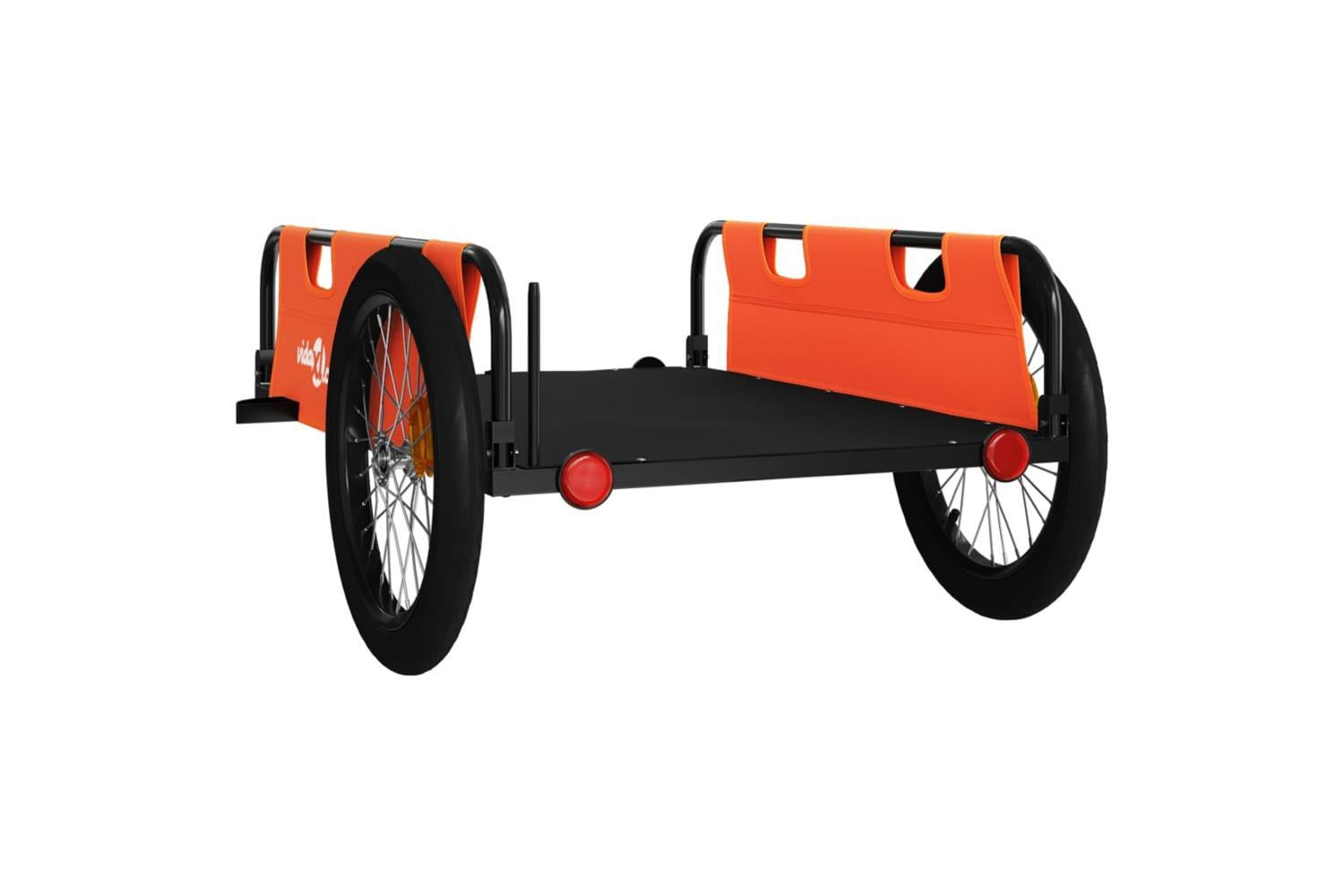 Vidaxl Bike Trailer Orange And Black Oxford Fabric And Iron-7