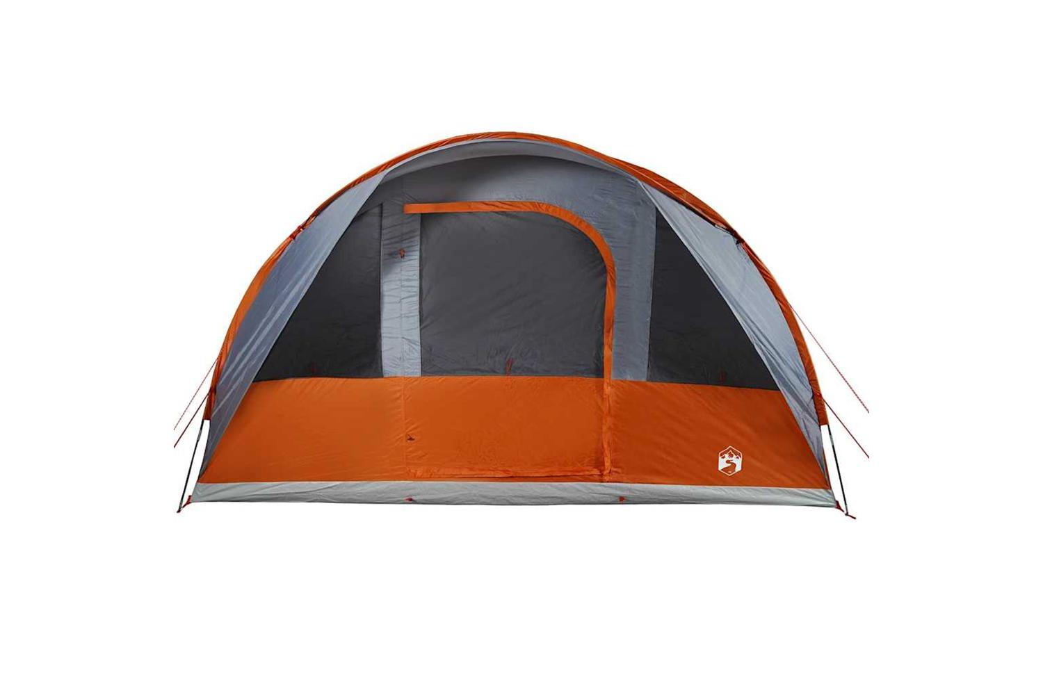 Vidaxl Family Tent Tunnel 7-person Grey And Orange Waterproof-6