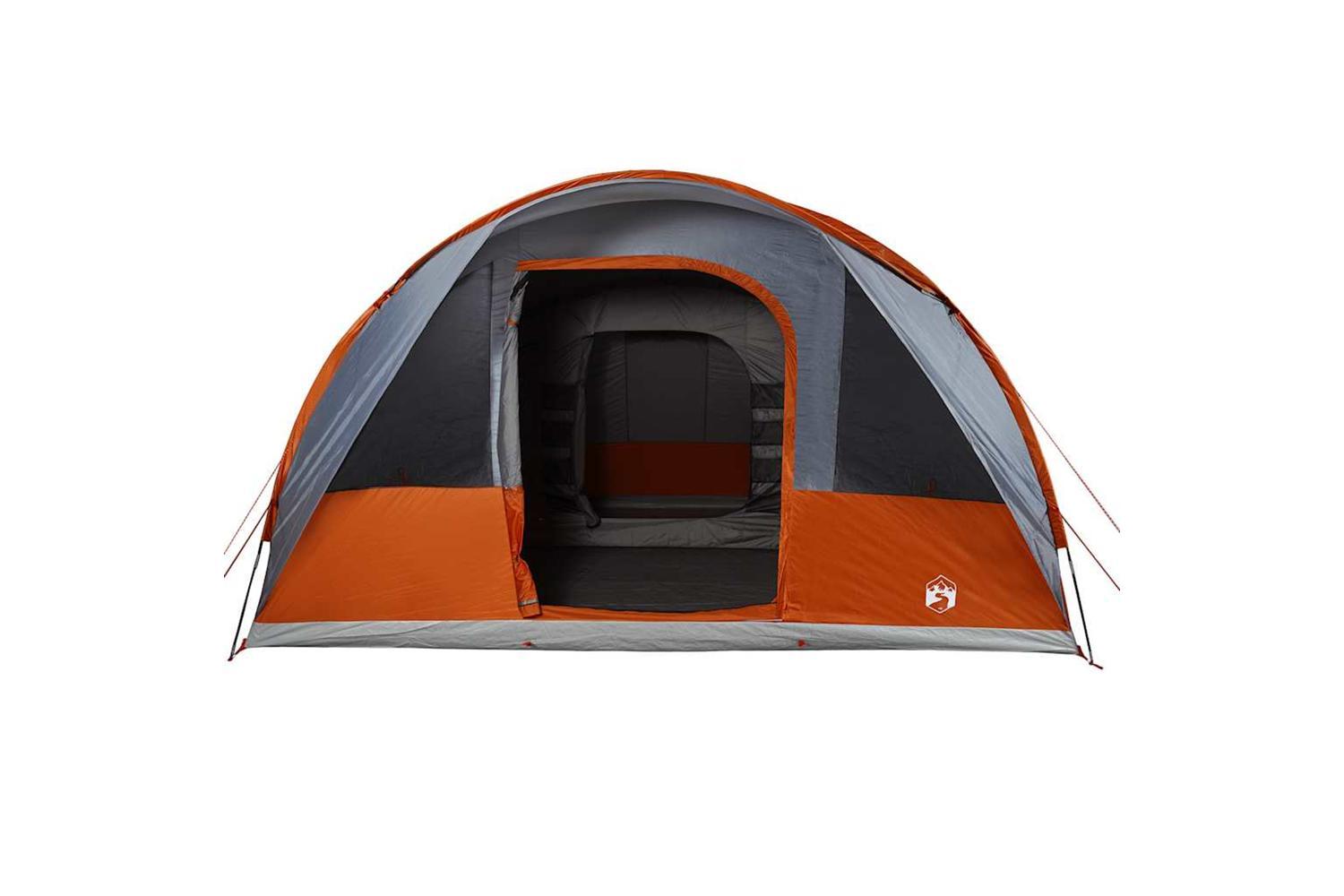 Vidaxl Family Tent Tunnel 7-person Grey And Orange Waterproof-7