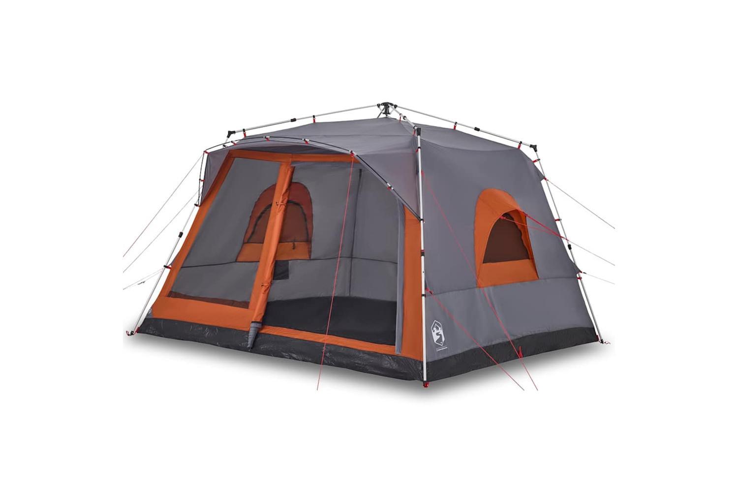 Vidaxl Family Tent Cabin 7-person Grey And Orange Quick Release