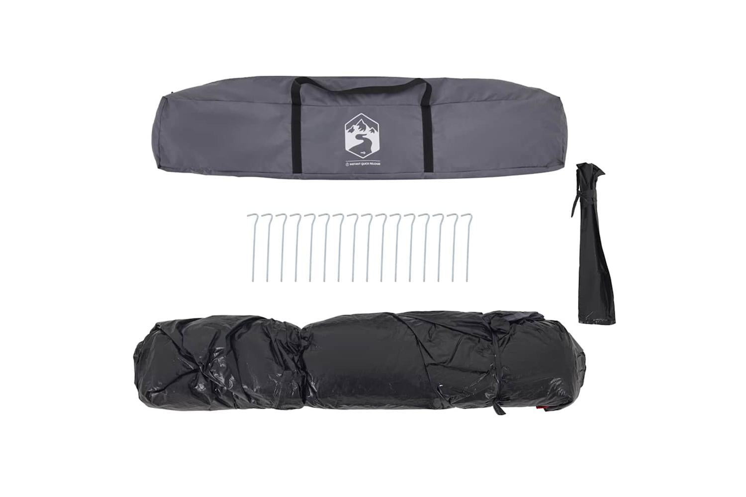 Vidaxl Family Tent Cabin 7-person Grey And Orange Quick Release-10