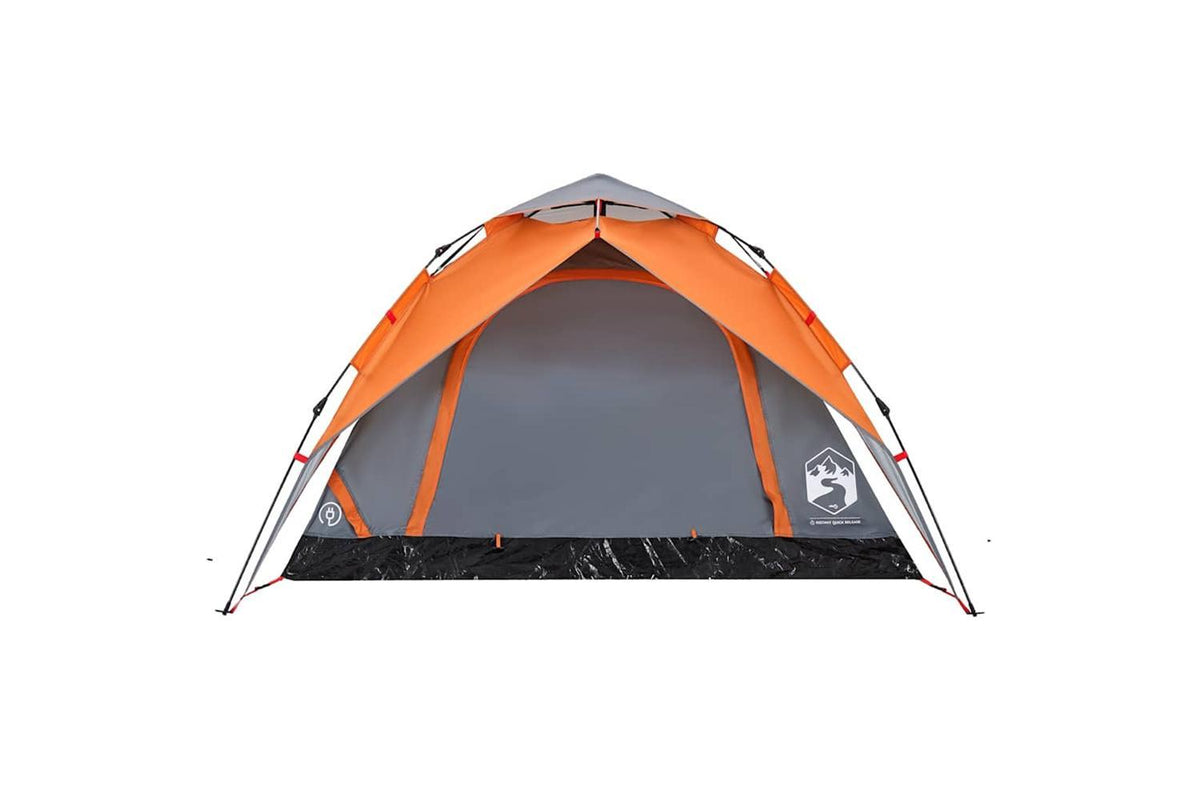 Vidaxl Camping Tent Dome 4-person Grey And Orange Quick Release-6