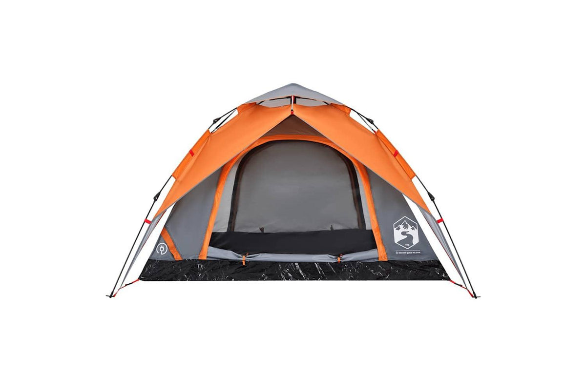 Vidaxl Camping Tent Dome 4-person Grey And Orange Quick Release-7