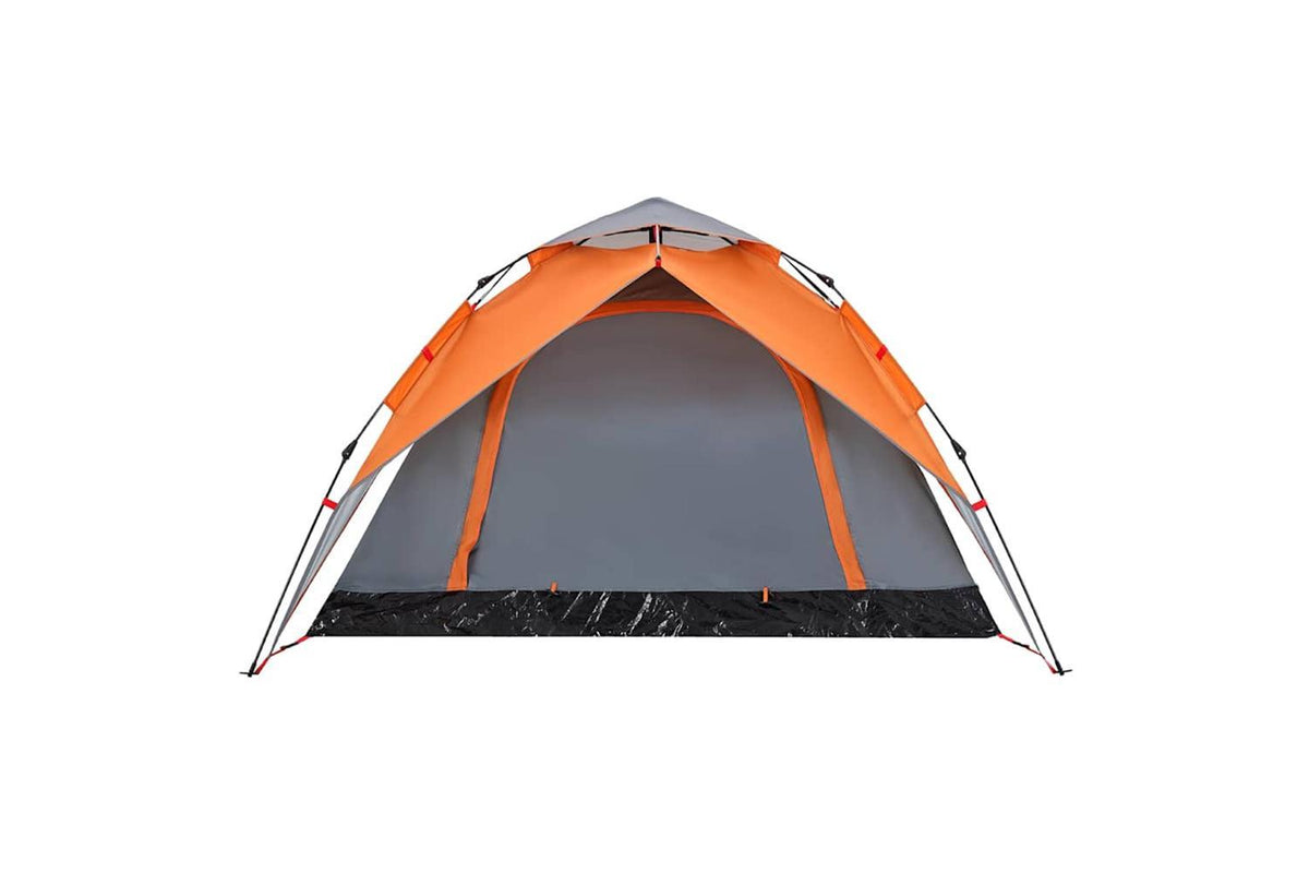 Vidaxl Camping Tent Dome 4-person Grey And Orange Quick Release-8