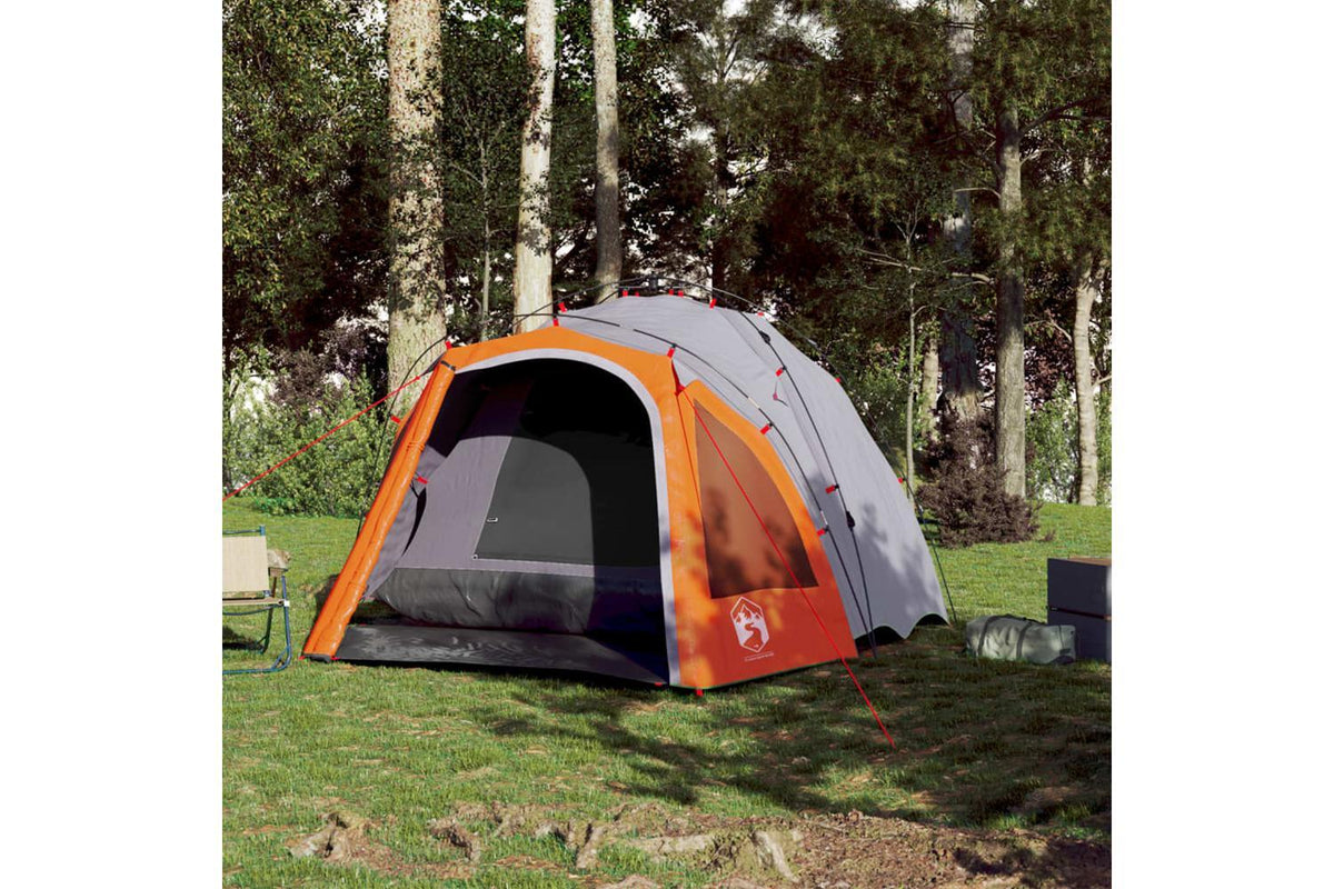 Vidaxl Camping Tent Dome 3-person Grey And Orange Quick Release-3