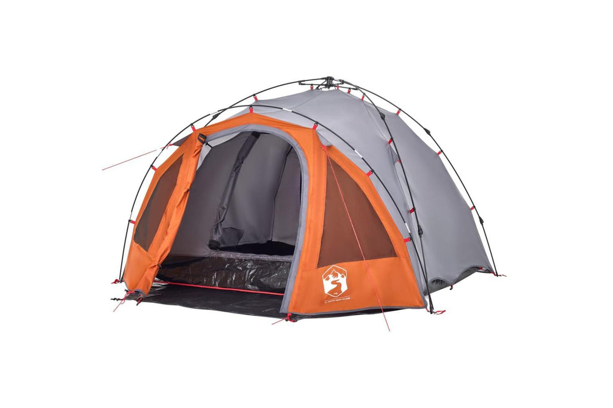 Vidaxl Camping Tent Dome 3-person Grey And Orange Quick Release-4