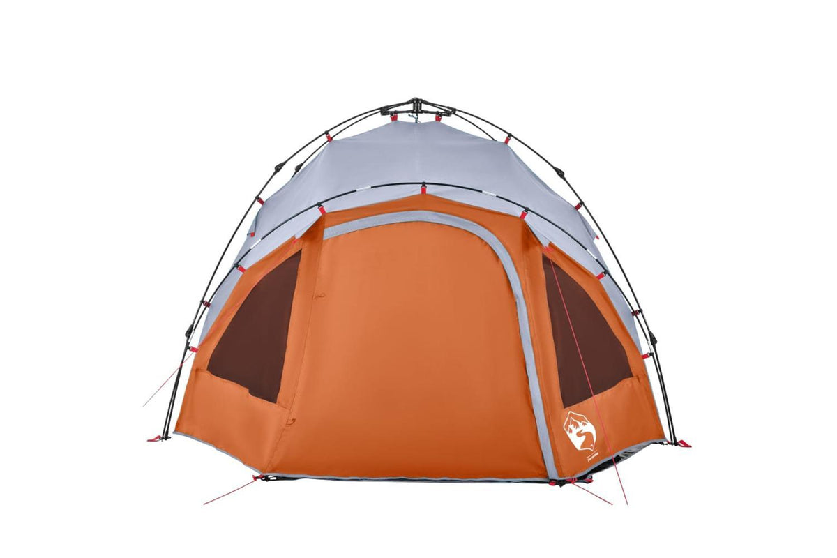 Vidaxl Camping Tent Dome 3-person Grey And Orange Quick Release-5