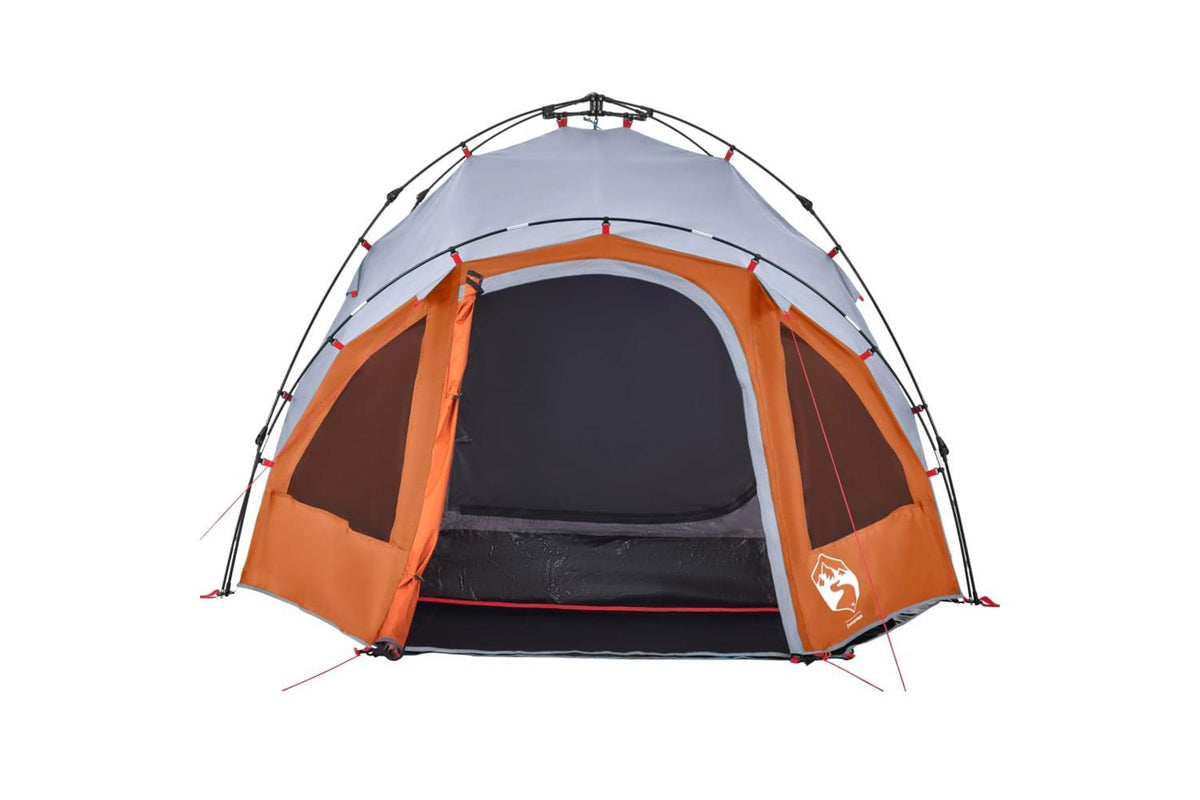 Vidaxl Camping Tent Dome 3-person Grey And Orange Quick Release-6