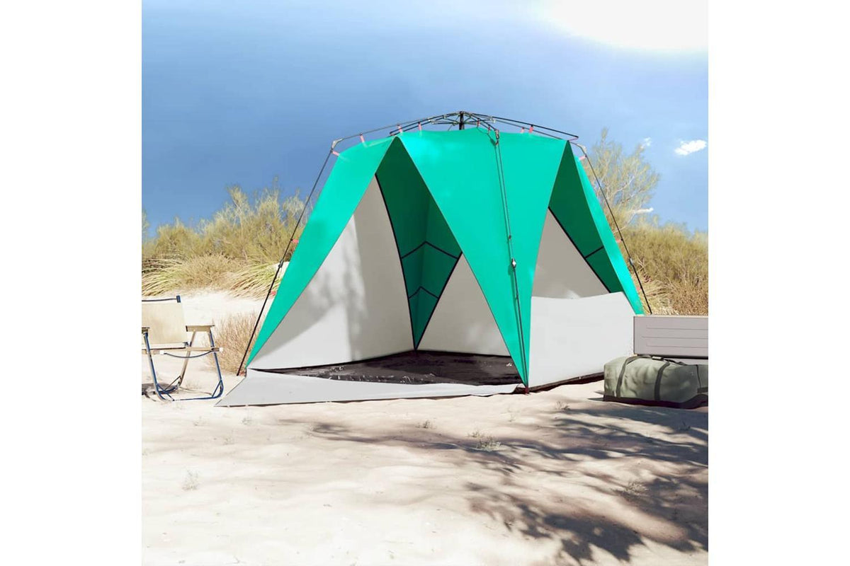 Vidaxl Beach Tent 4-person Sea Green Quick Release Waterproof-3