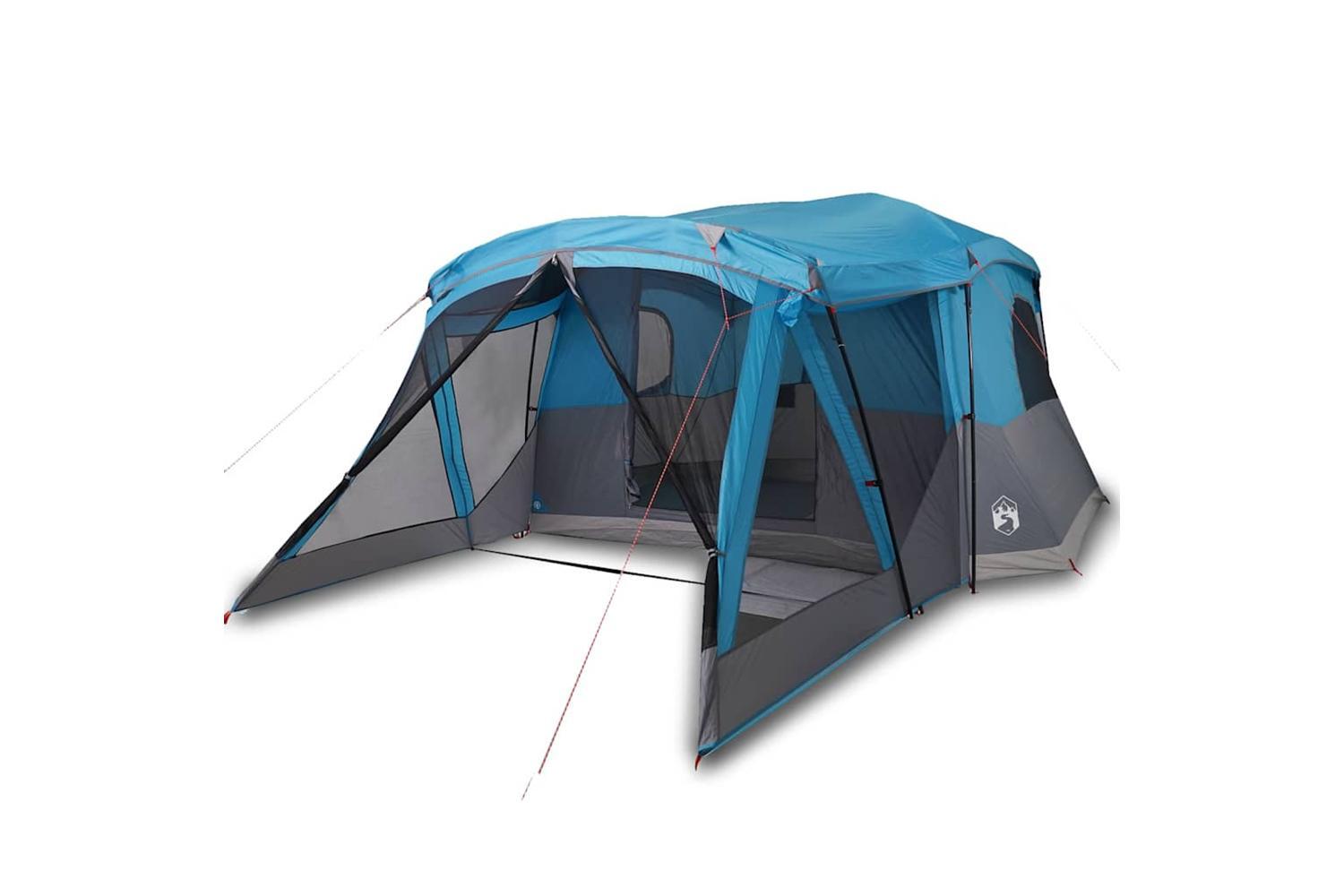 Vidaxl Camping Tent With Porch 4-person Blue Waterproof-2