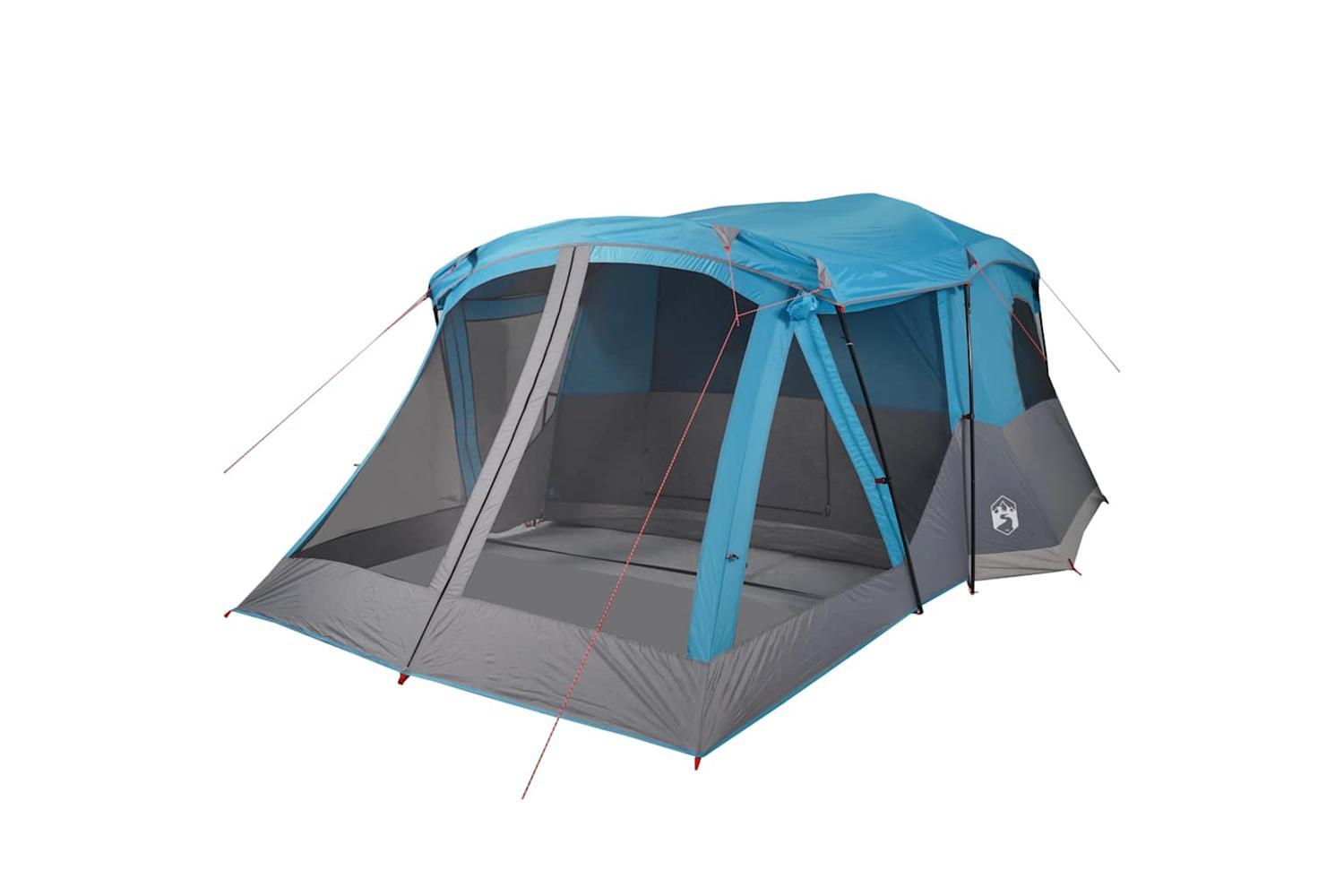 Vidaxl Camping Tent With Porch 4-person Blue Waterproof-5