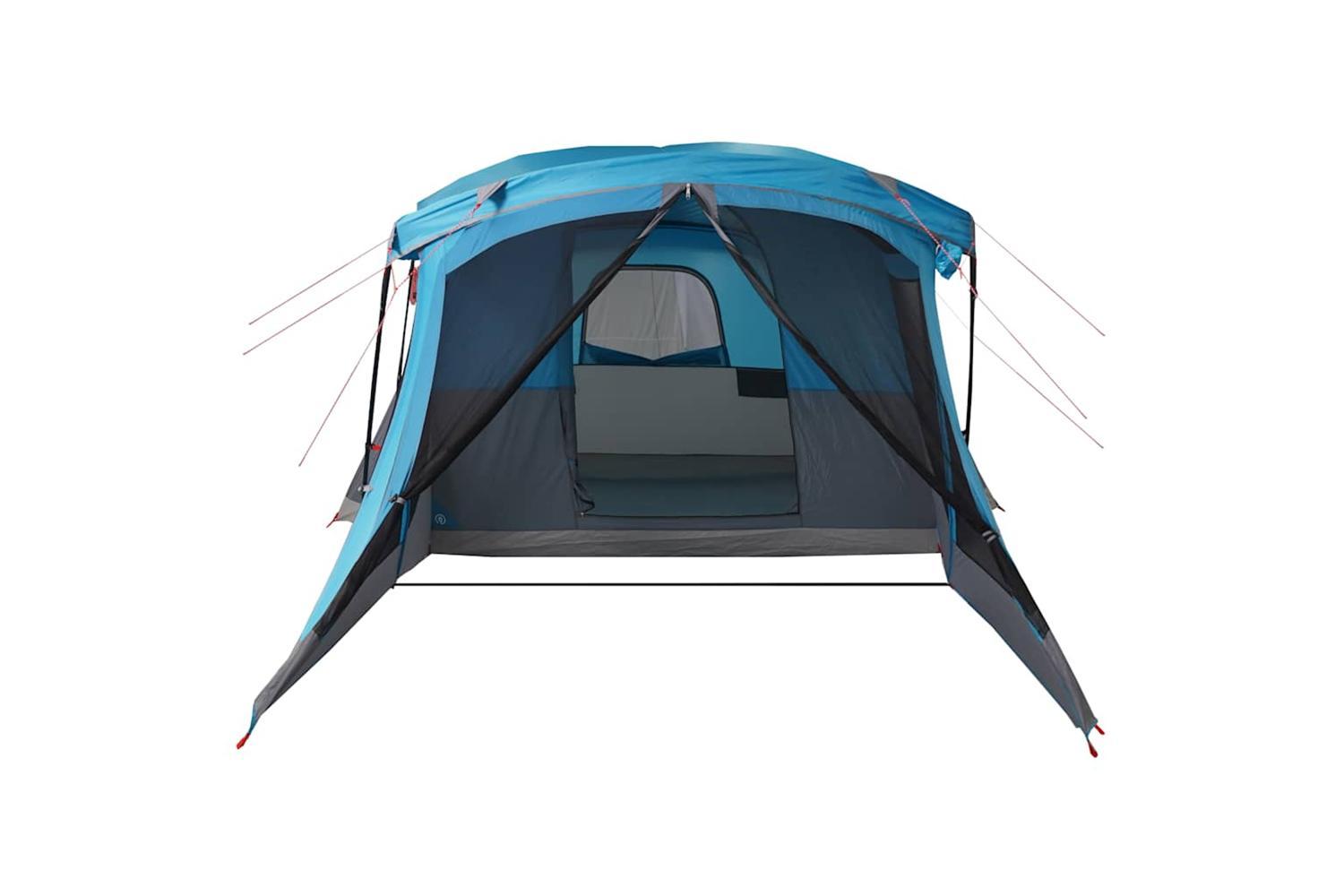 Vidaxl Camping Tent With Porch 4-person Blue Waterproof-7