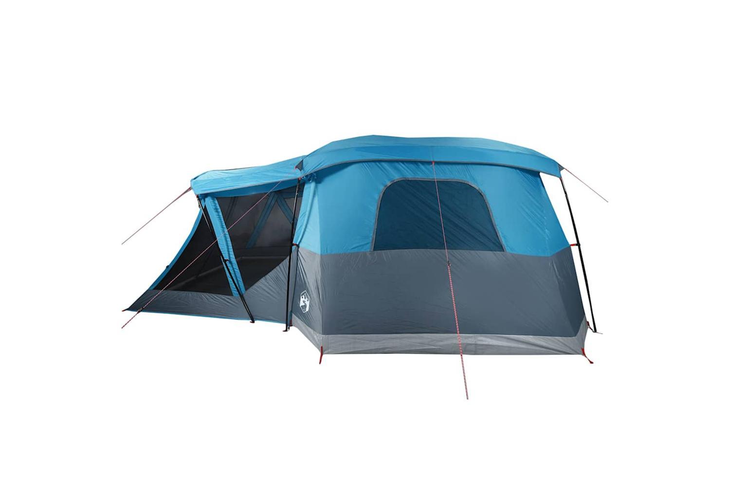 Vidaxl Camping Tent With Porch 4-person Blue Waterproof-8