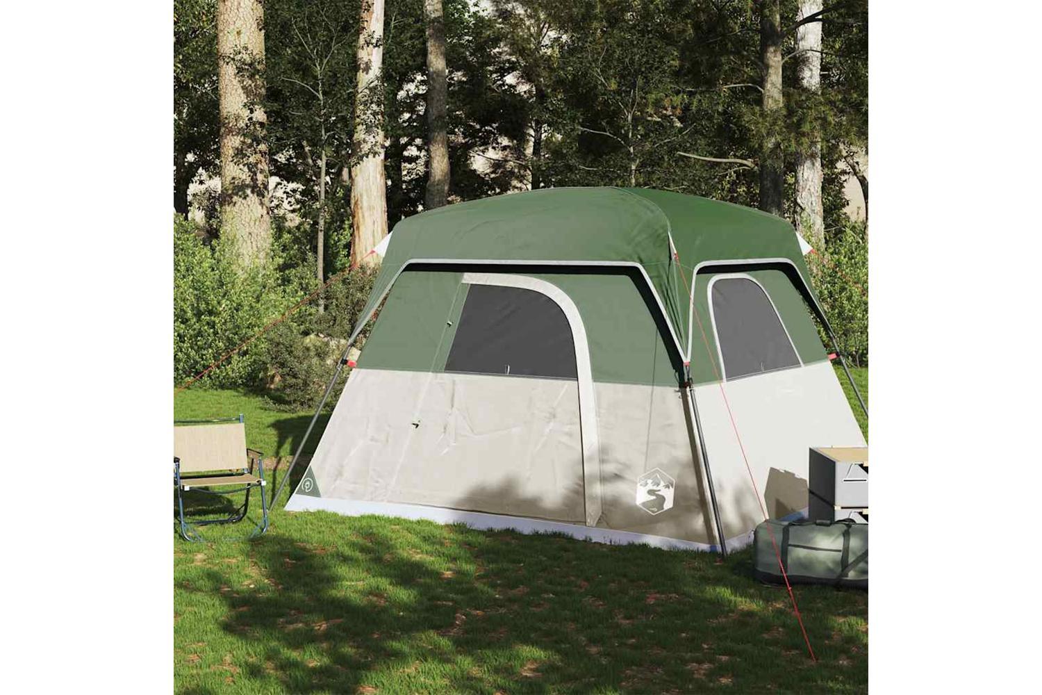 Vidaxl Camping Tent Cabin 4-person Green Waterproof-3