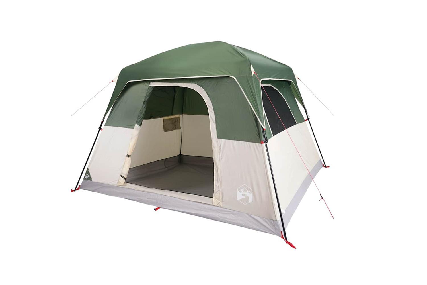 Vidaxl Camping Tent Cabin 4-person Green Waterproof-5