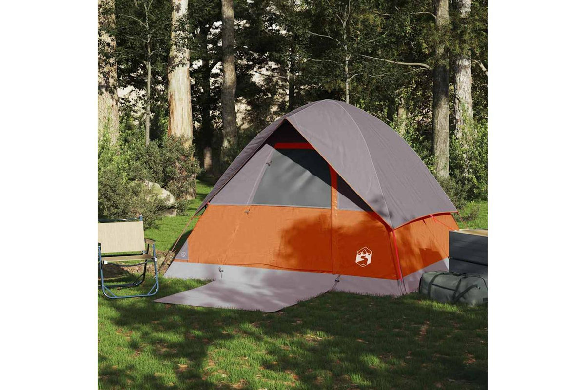 Vidaxl Camping Tent Dome 4-person Orange Waterproof-4