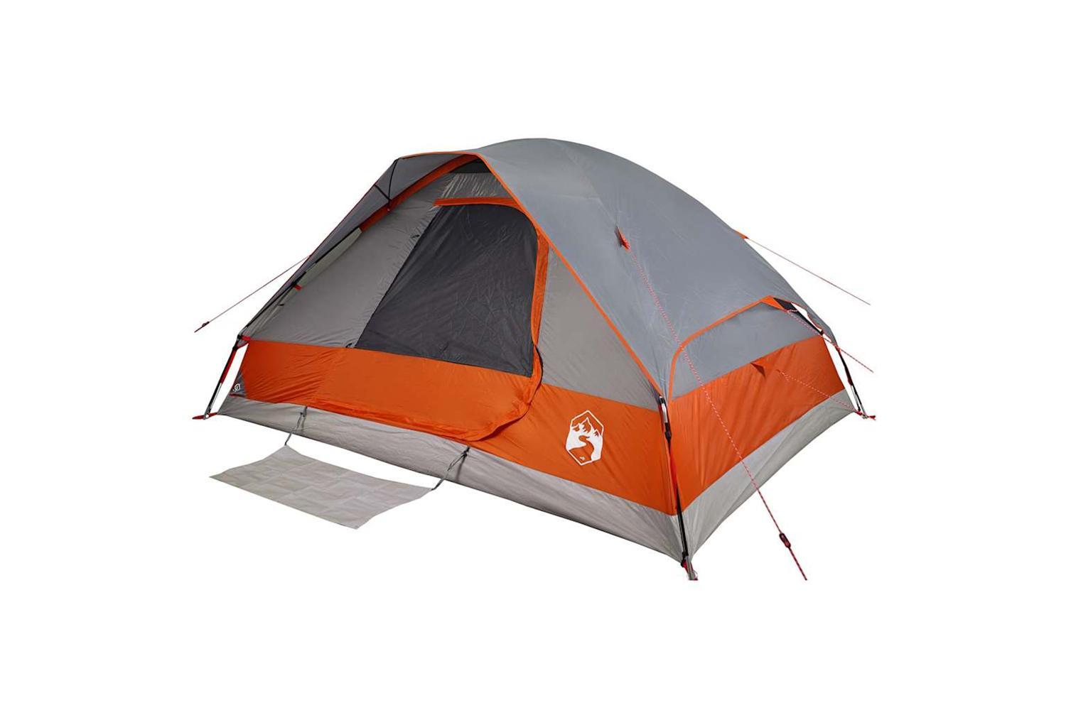 Vidaxl Family Tent Dome 6-person Grey And Orange Waterproof-4