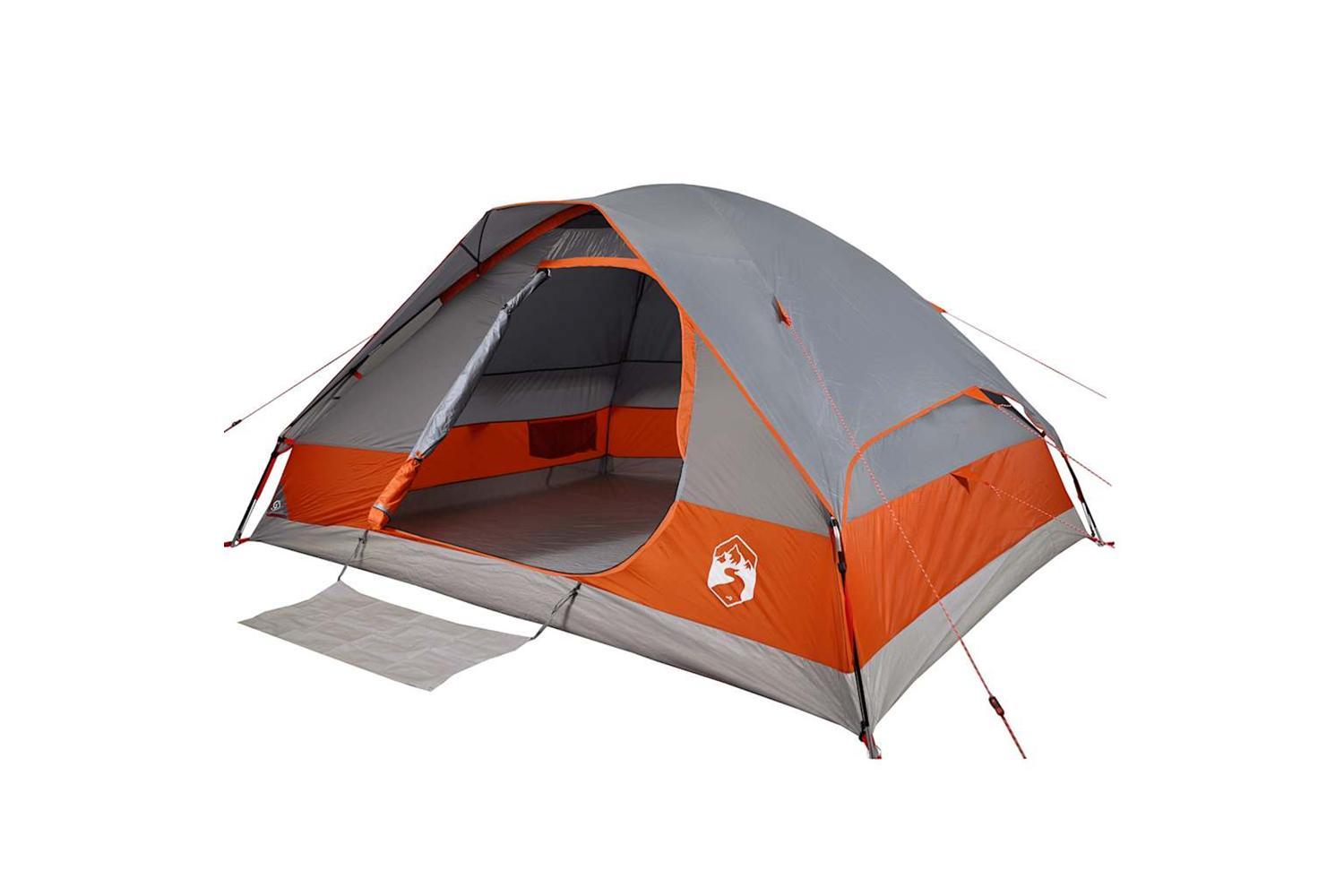 Vidaxl Family Tent Dome 6-person Grey And Orange Waterproof-5