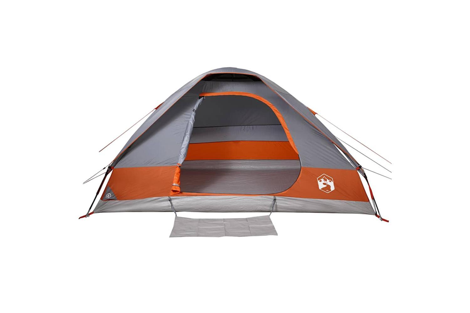 Vidaxl Family Tent Dome 6-person Grey And Orange Waterproof-6