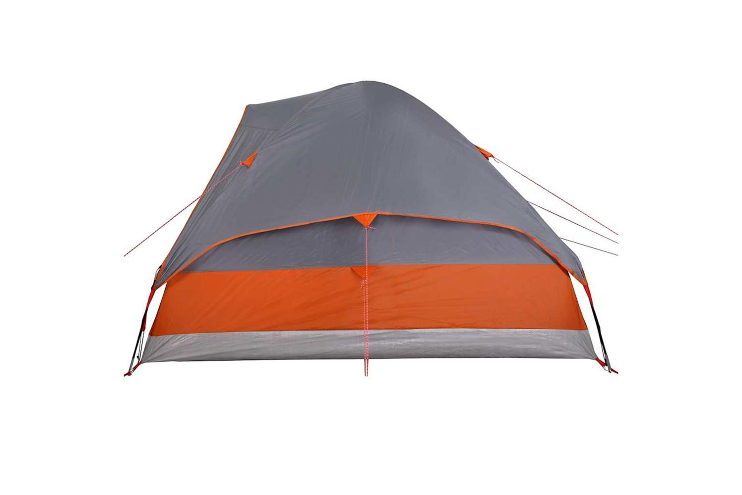 Vidaxl Family Tent Dome 6-person Grey And Orange Waterproof-9