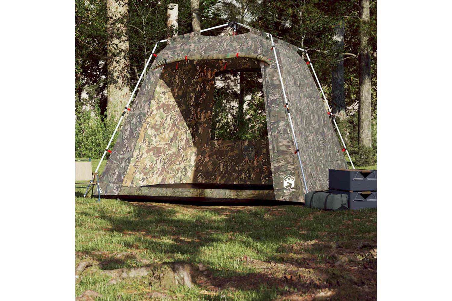 Vidaxl Fishing Tent 4-person Camouflage Quick Release-3