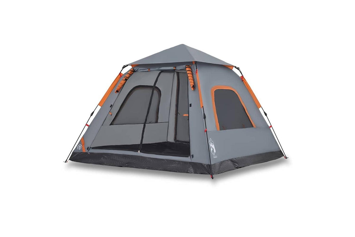 Vidaxl Camping Tent Dome 5-person Grey And Orange Quick Release