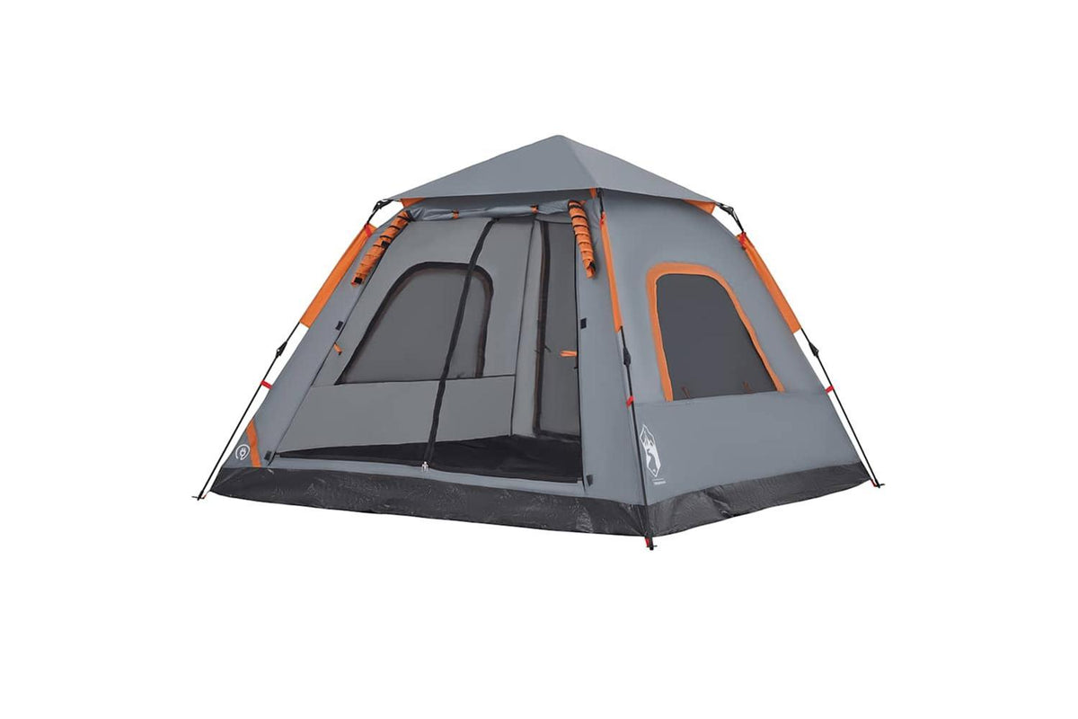 Vidaxl Camping Tent Dome 5-person Grey And Orange Quick Release-4