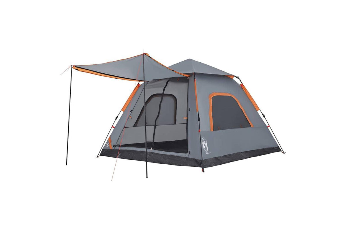 Vidaxl Camping Tent Dome 5-person Grey And Orange Quick Release-7