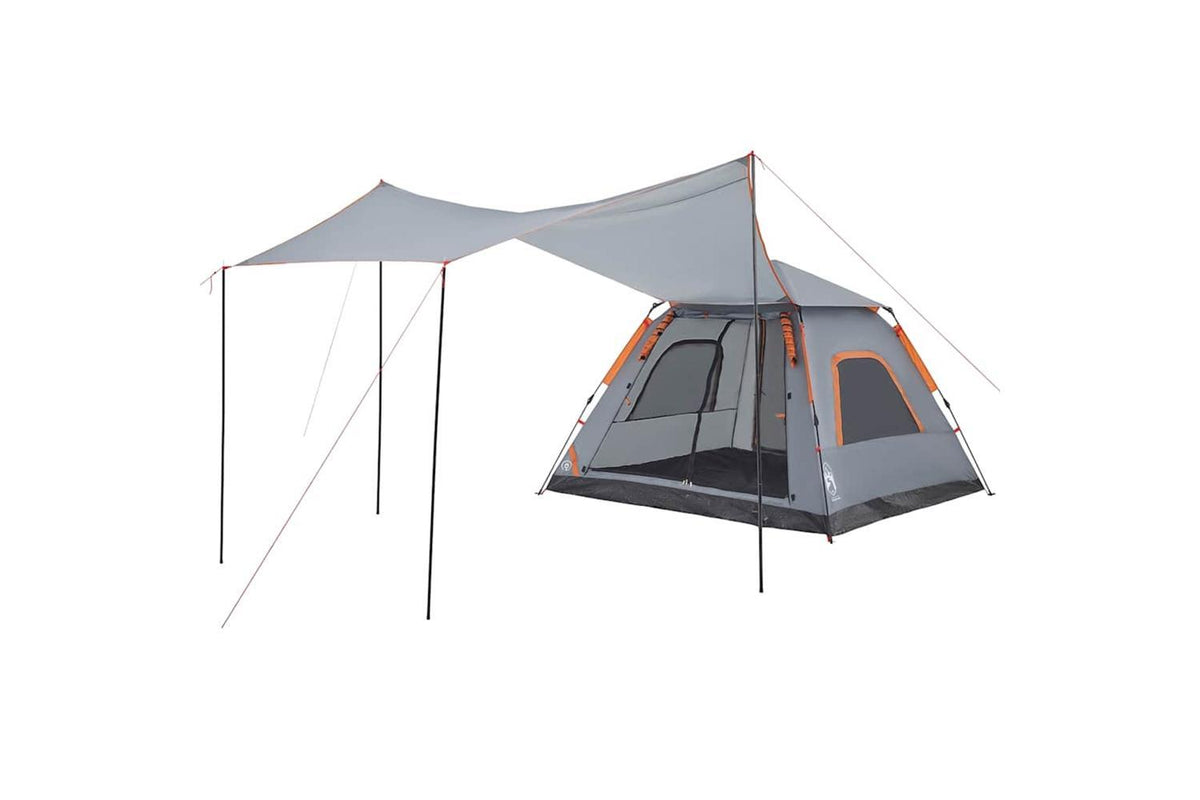 Vidaxl Camping Tent Dome 5-person Grey And Orange Quick Release-8