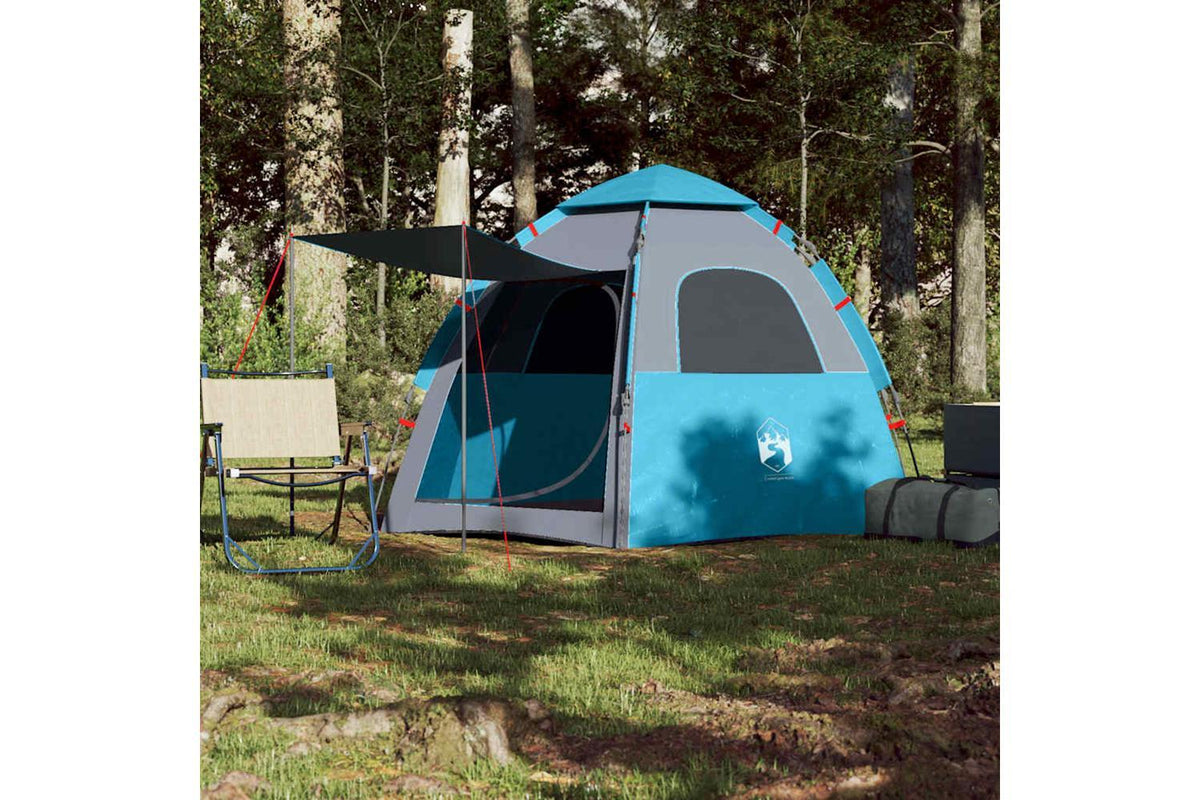 Vidaxl Camping Tent Cabin 4-person Blue Quick Release-3