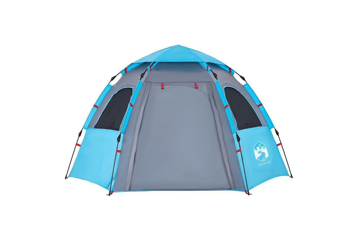 Vidaxl Camping Tent Cabin 4-person Blue Quick Release-6