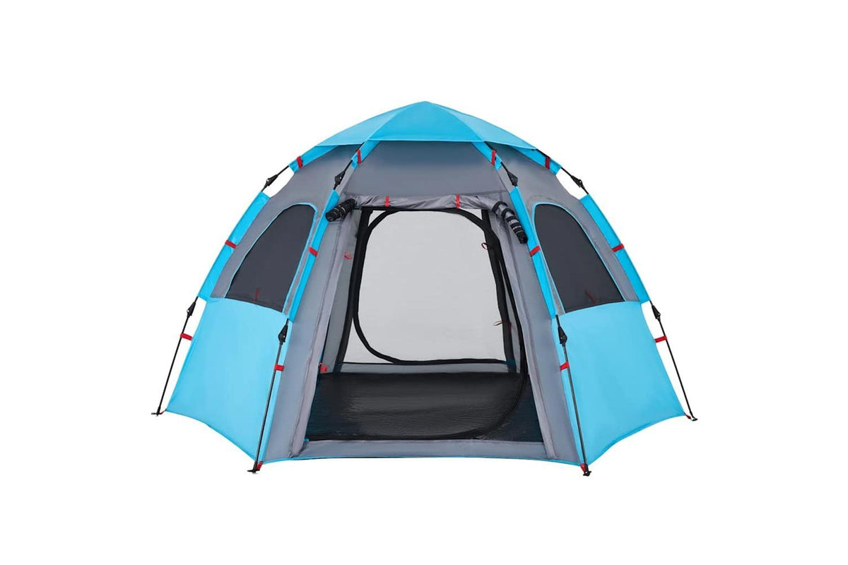 Vidaxl Camping Tent Cabin 4-person Blue Quick Release-7