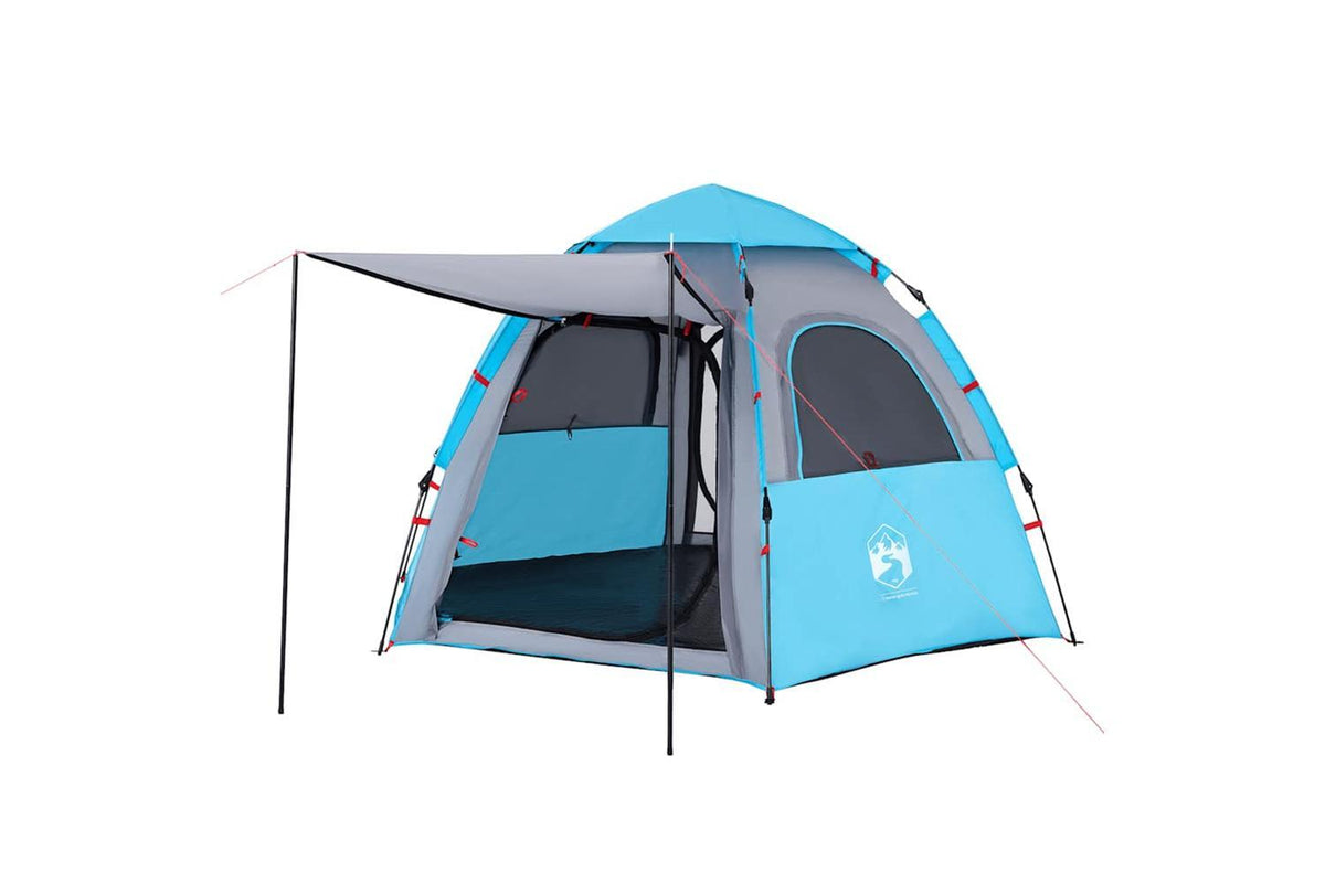 Vidaxl Camping Tent Cabin 4-person Blue Quick Release-8