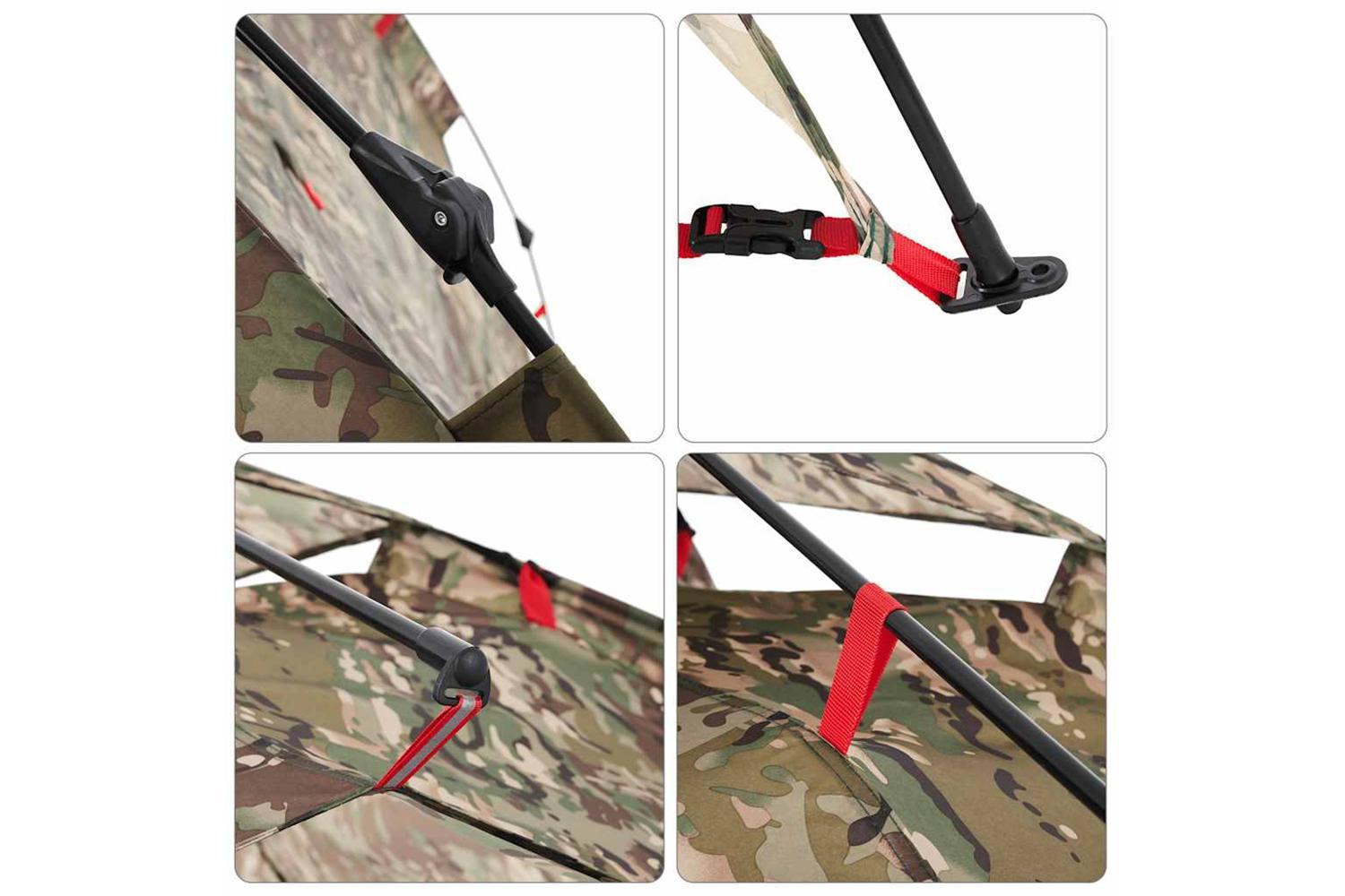 Vidaxl Fishing Tent 4-person Camouflage Quick Release-10