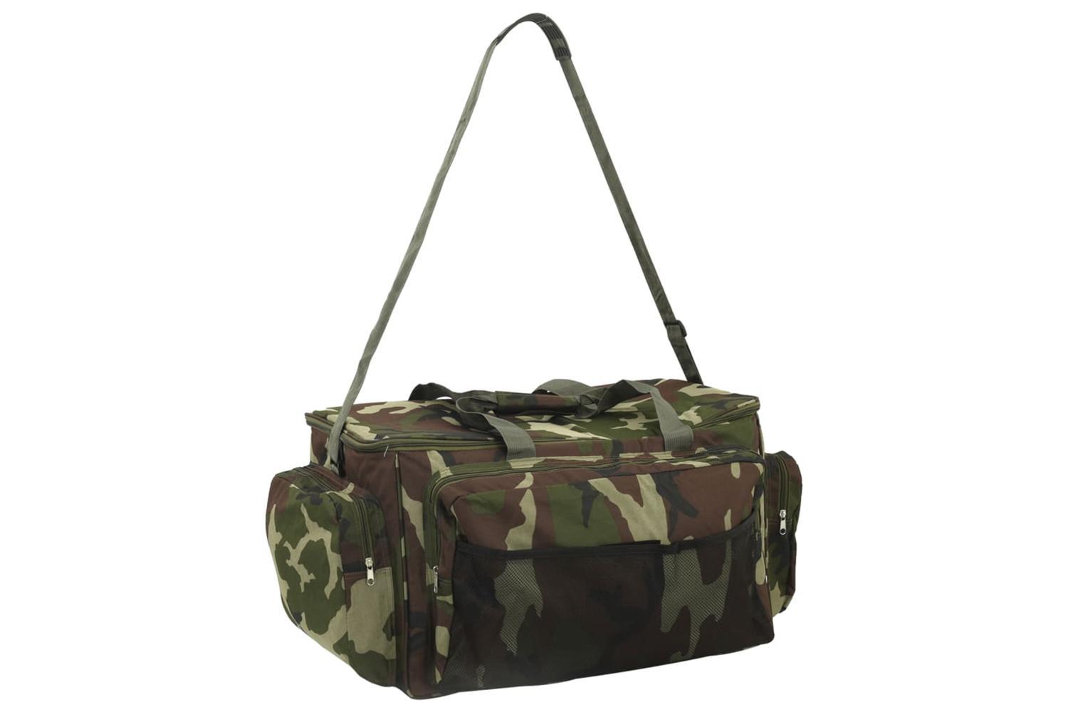 Vidaxl Fishing Bag Waterproof Green Camouflage Oxford Fabric-2