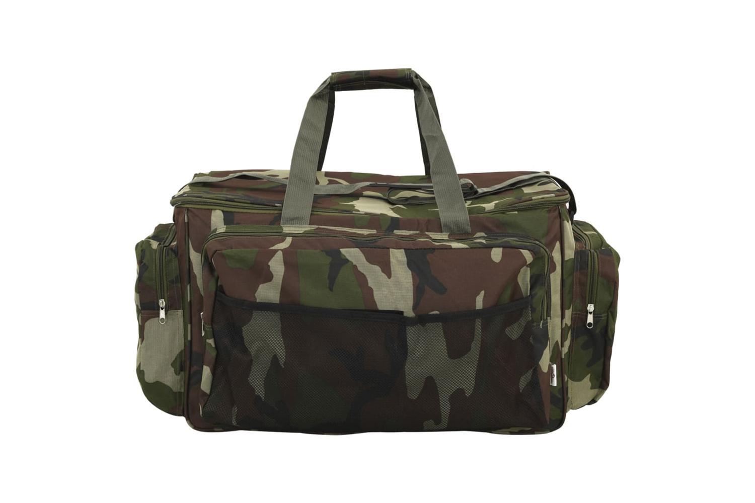 Vidaxl Fishing Bag Waterproof Green Camouflage Oxford Fabric-3