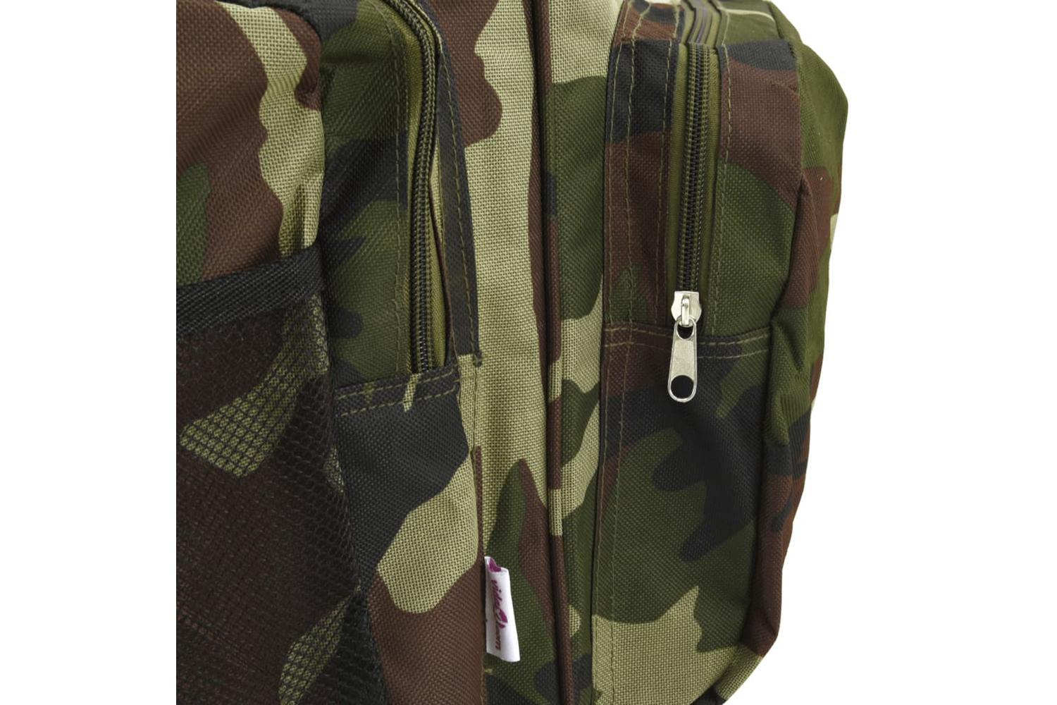 Vidaxl Fishing Bag Waterproof Green Camouflage Oxford Fabric-8