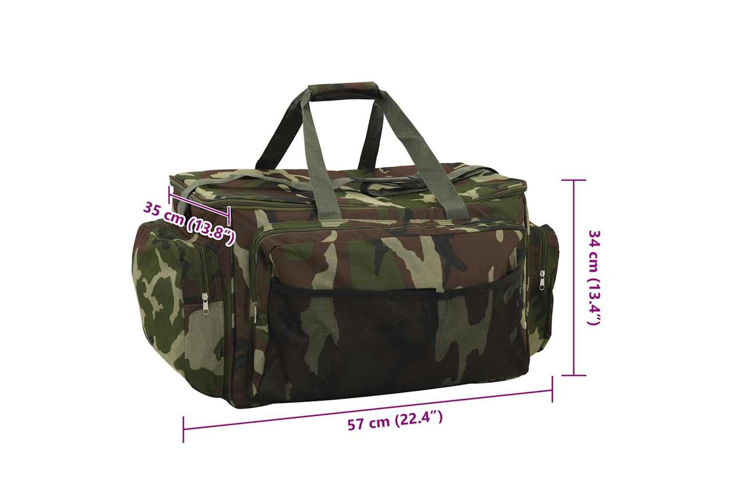 Vidaxl Fishing Bag Waterproof Green Camouflage Oxford Fabric-9