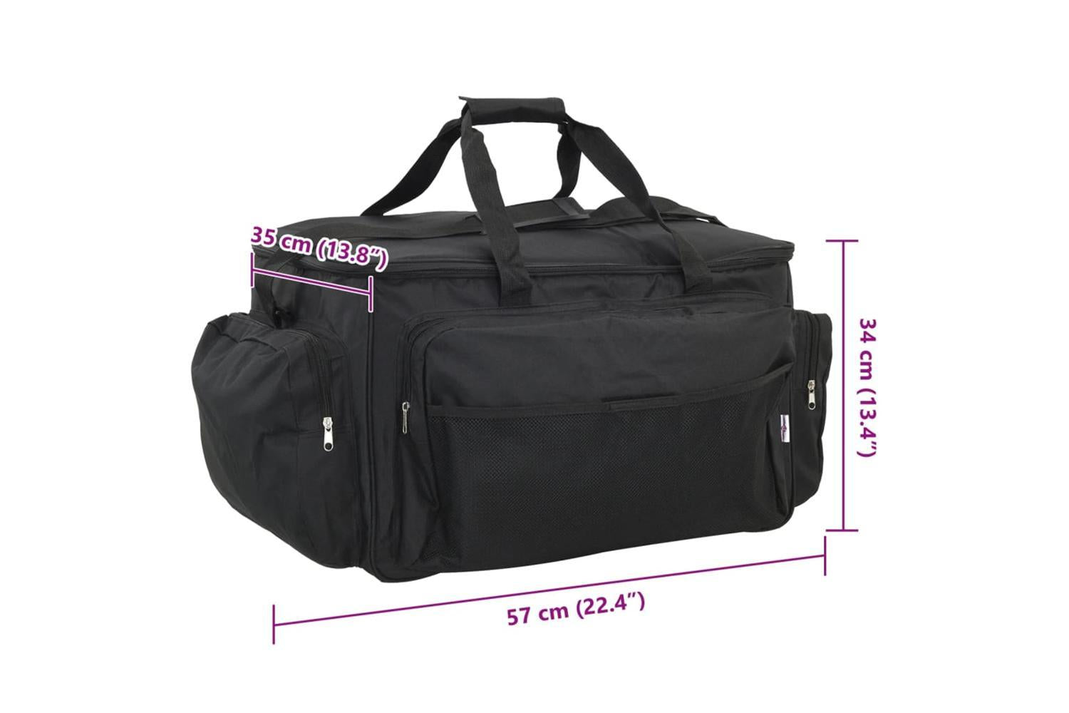 Vidaxl Fishing Bag Waterproof Black Oxford Fabric-9